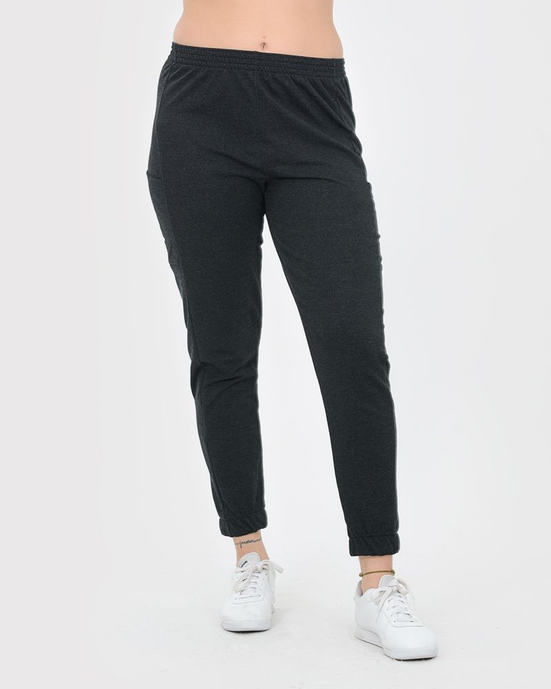 Pantalón de rústico negro melange