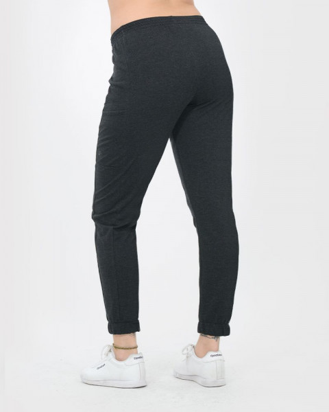 Pantalón de rústico negro melange