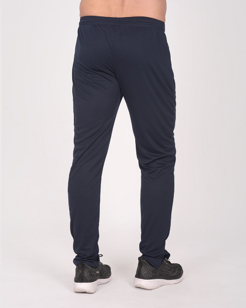 Pantalón angosto de poliéster azul marino