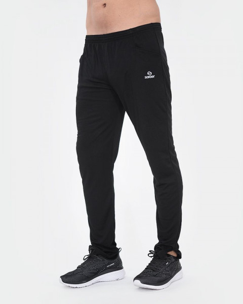 Pantalón angosto de tela fantasía negro