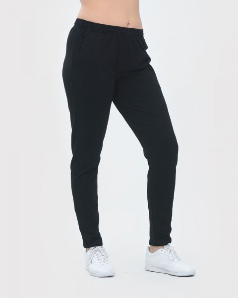Pantalón angosto de algodón con LYCRA® negro