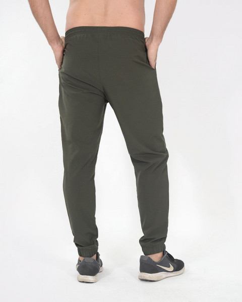 Pantalón de microfibra elastizado verde militar