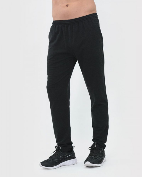 Pantalón angosto de rústico negro melange