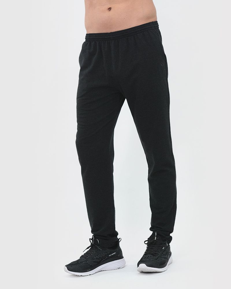 Pantalón angosto de rústico negro melange