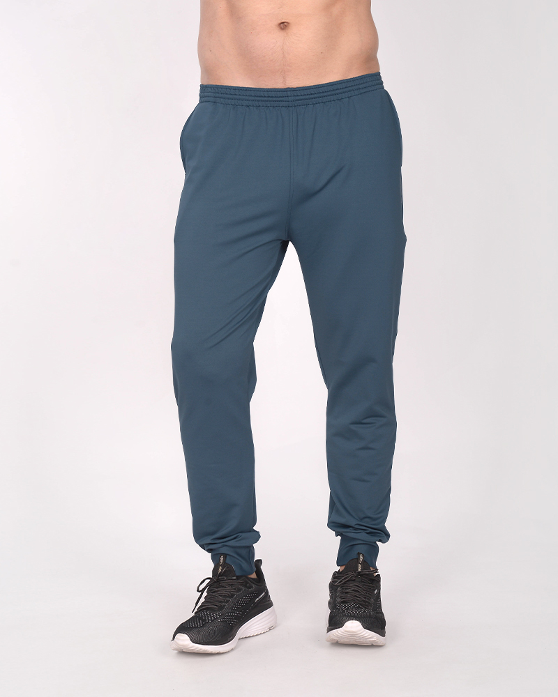Pantalón angosto de rústico elastizado azul marino claro