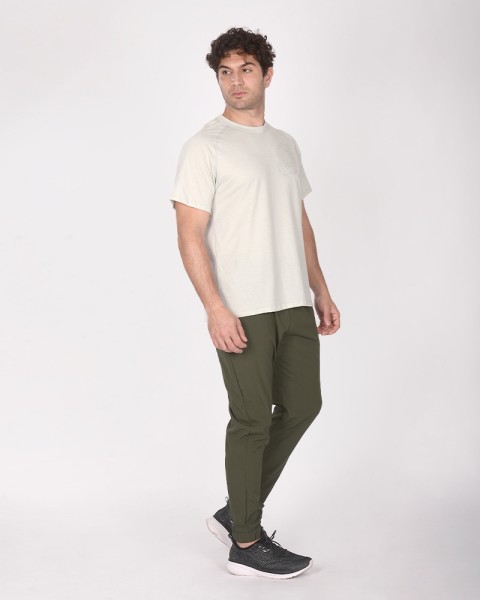 Pantalón de microfibra elastizada verde militar
