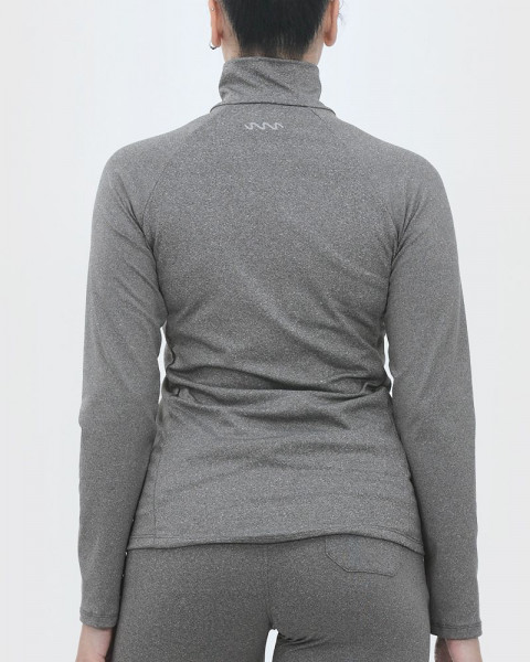 Campera de microfibra elastizada pesada gris melange