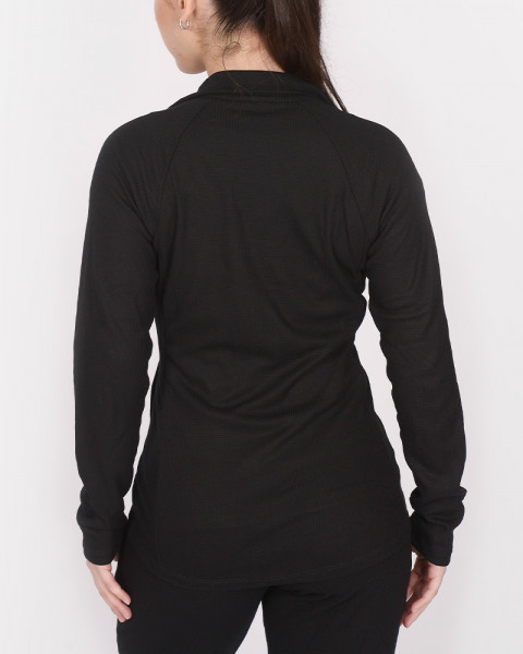 Campera entallada de waffle negro