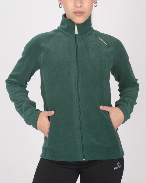 Campera entallada de micropolar verde noche
