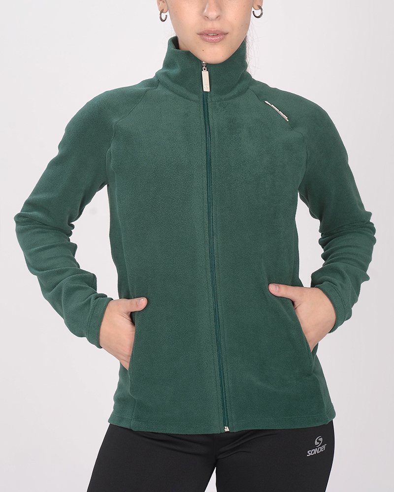 Campera entallada de micropolar verde noche