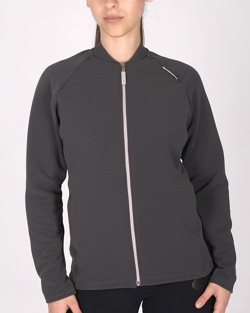 Campera entallada de ottoman elastizado gris oscuro