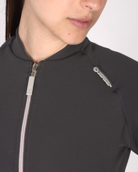 Campera entallada de ottoman elastizado gris oscuro