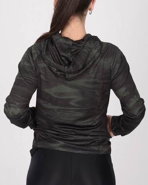Campera entallada de poliéster estampado duna verde