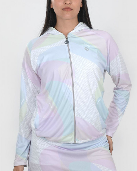 Campera entallada de poliéster estampado Retro Pop
