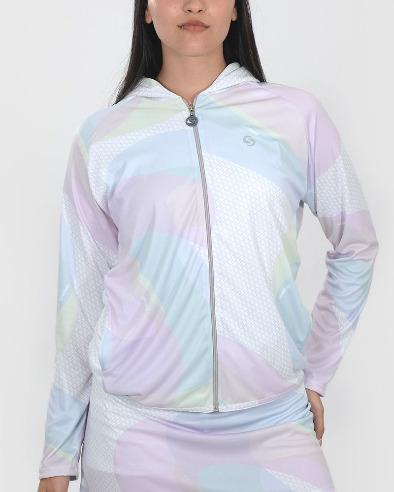 Campera entallada de poliéster estampado Retro Pop