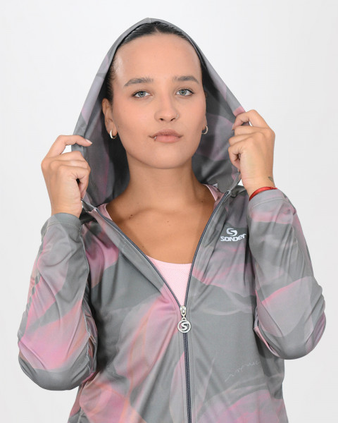 Campera de poliéster estampado Fusión Flor
