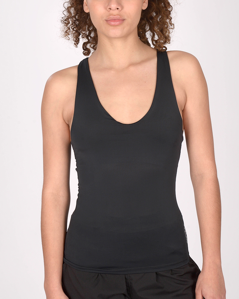 Musculosa de poliéster calado negra