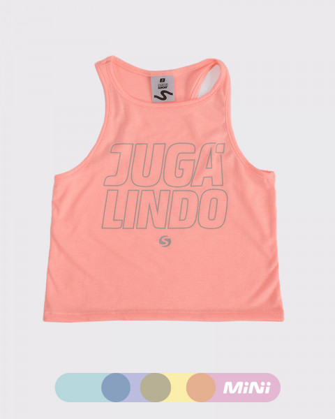 Musculosa cerrada de niña coral flúo