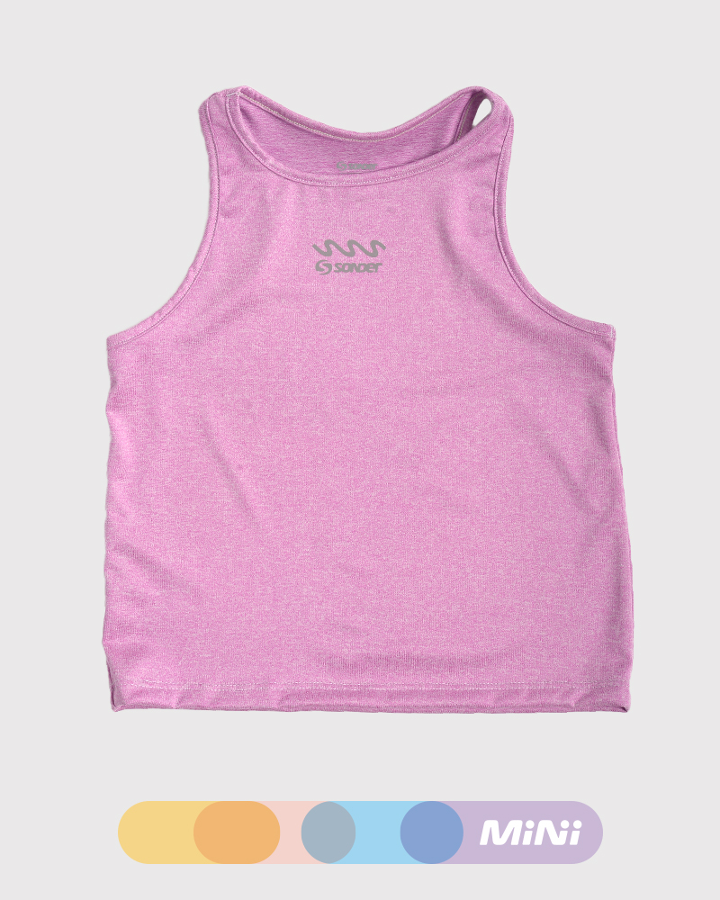 Musculosa de niña de microfibra elastizada magenta melange