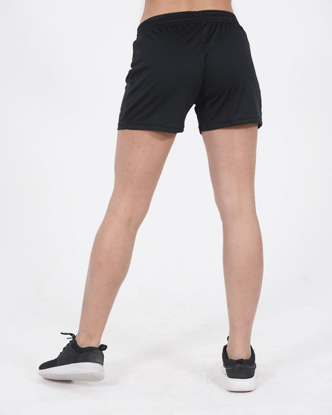 Short dama básico de poliéster liso negro