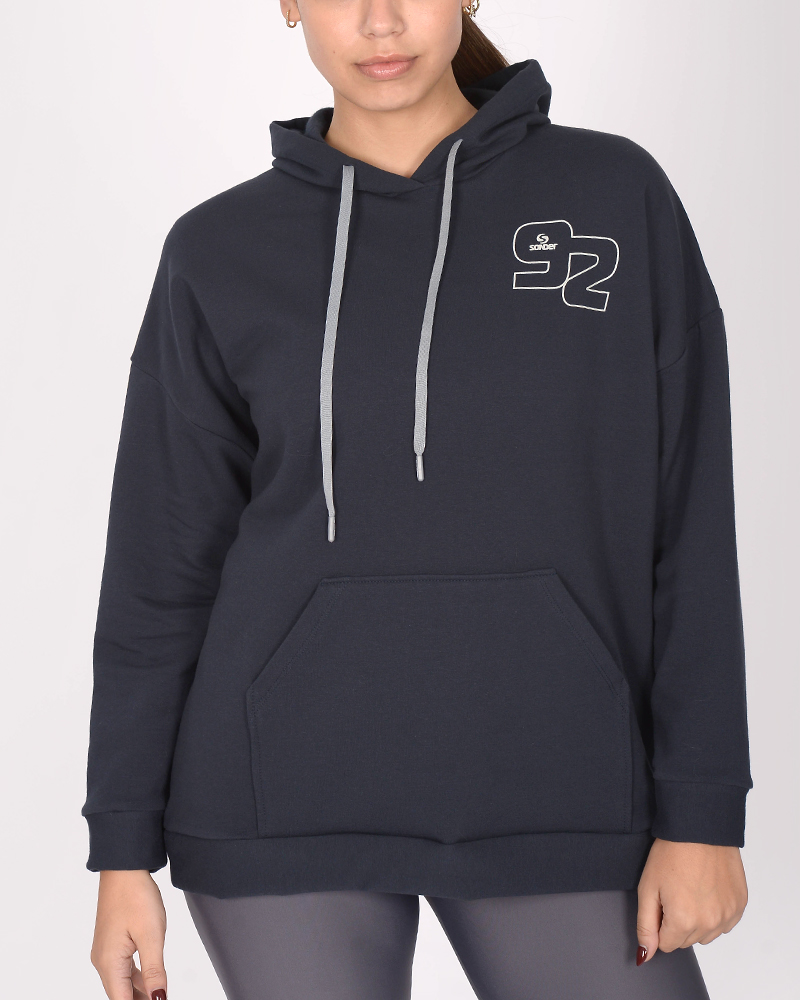 Buzo oversize de frisa elastizada azul marino