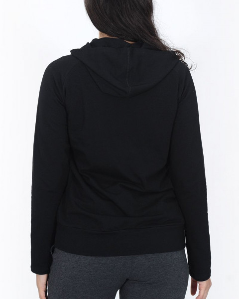 Campera de rústico liviano negro con estampa brillo
