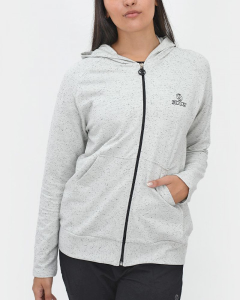 Campera holgada de rústico butoné cemento