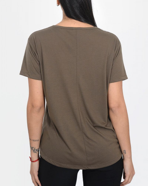Remera corta y suelta de jersey con estampa colibrí