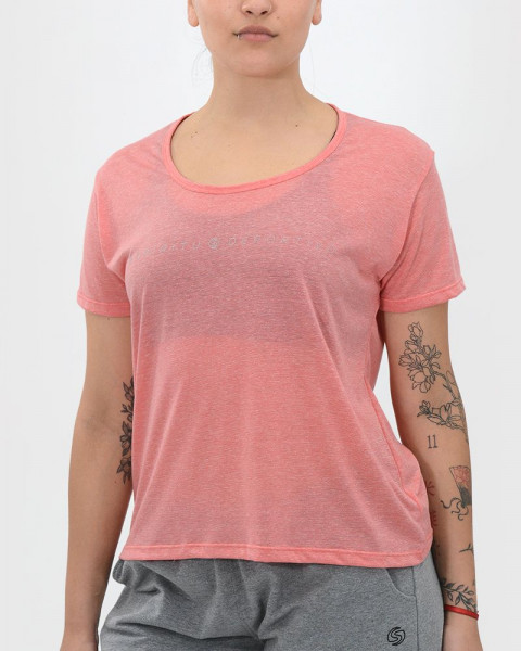 Remera corta y suelta de jersey coral