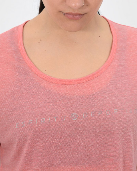 Remera corta y suelta de jersey coral