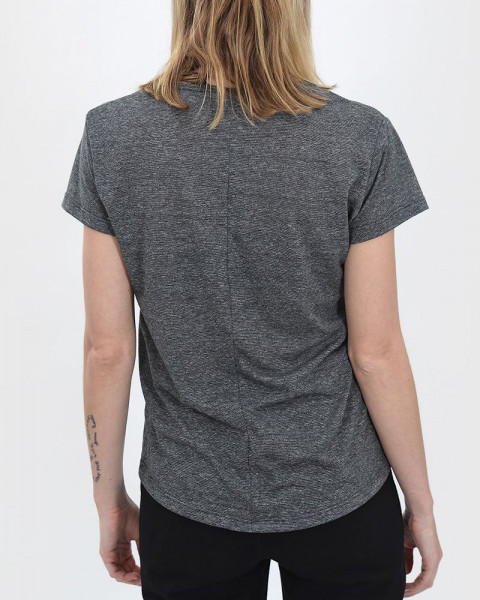 Remera corta y suelta de jersey negro melange
