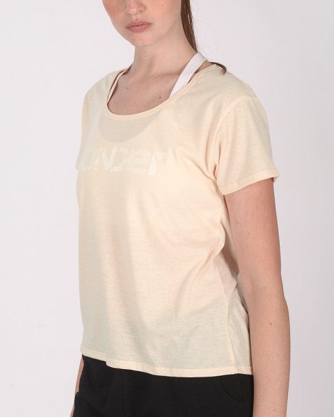 Remera corta y suelta de jersey salmón