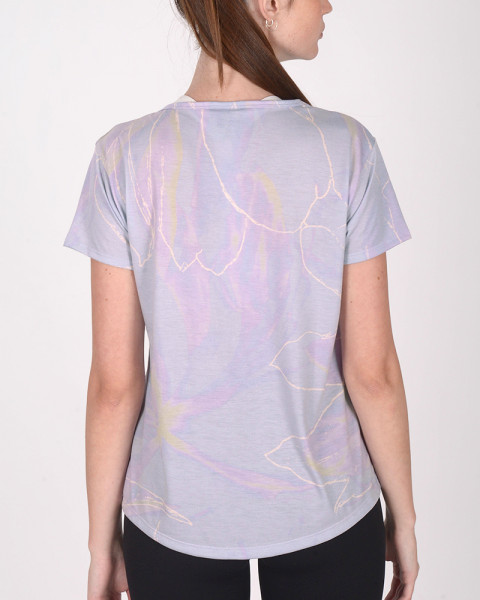 Remera corta y suelta de jersey estampado Fusión Lima