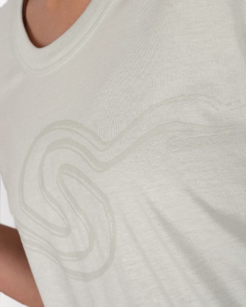 Remera suelta de jersey cemento con estampa