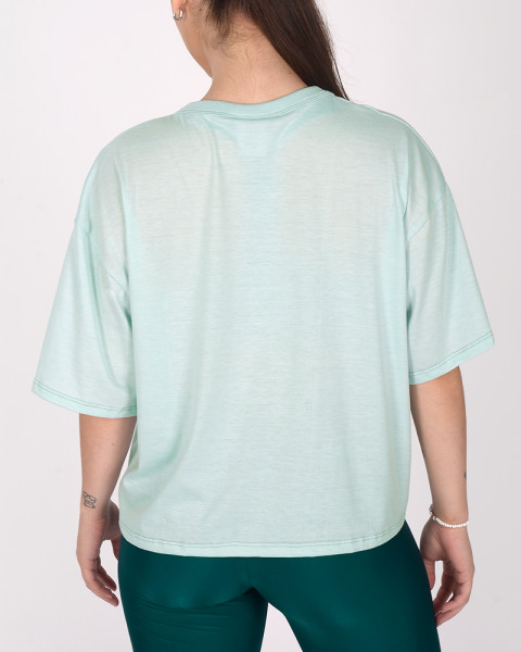 Remera oversize corta de jersey aqualino