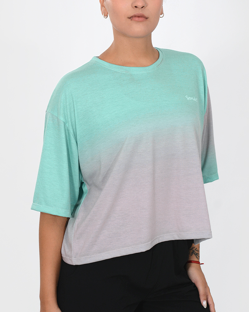 Remera oversize corta de jersey Degradé Paraná