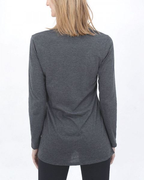 Remera evasé de jersey algodón gris oscuro melange