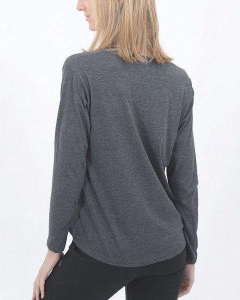 Remera corta y suelta de jersey gris oscuro melange