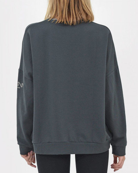Buzo oversize corto de frisa gris oscuro