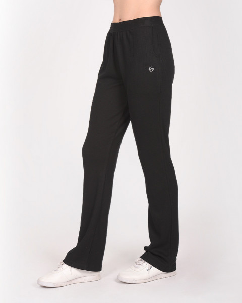 Pantalón recto de Waffle negro
