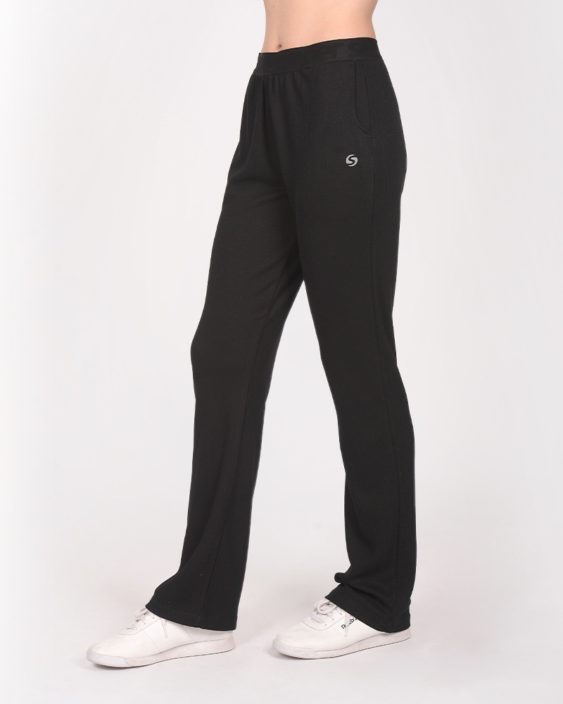 Pantalón recto de Waffle negro