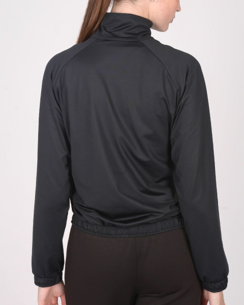 Campera holgada de microfibra frisada negra