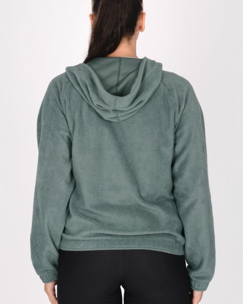 Campera holgada de micropolar verde cemento