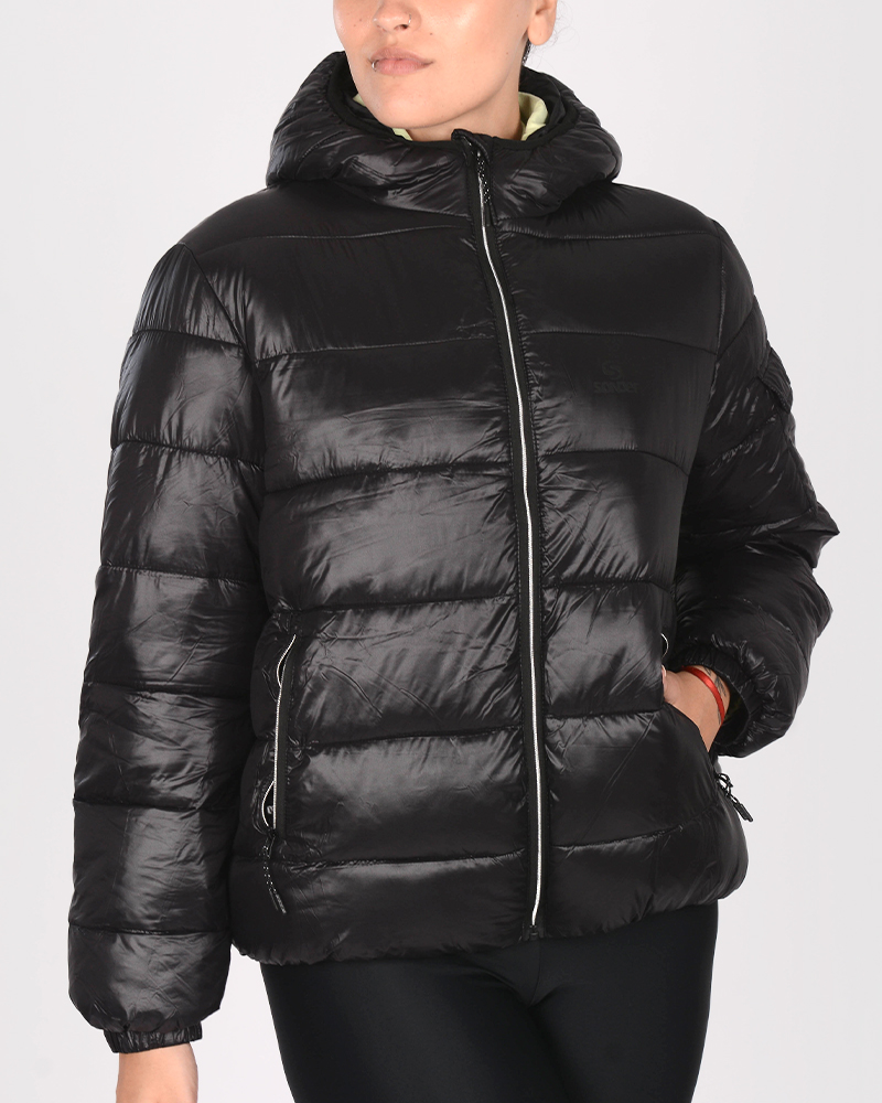 Campera holgada de abrigo negra