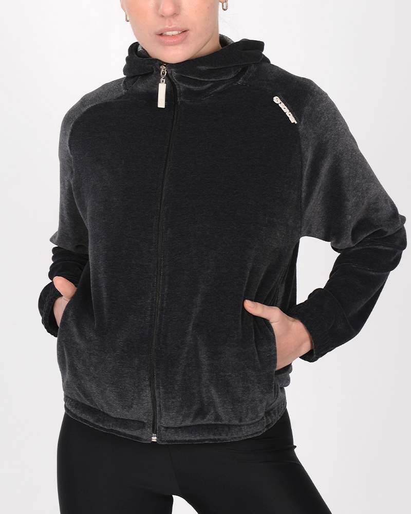 Campera holgada de plush negra