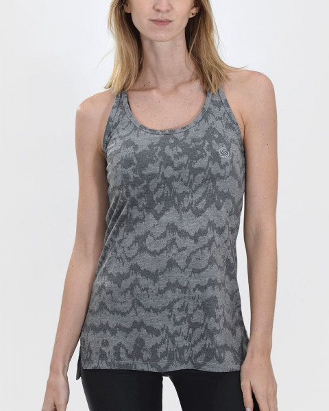 Musculosa larga de jersey estampado sansi melange