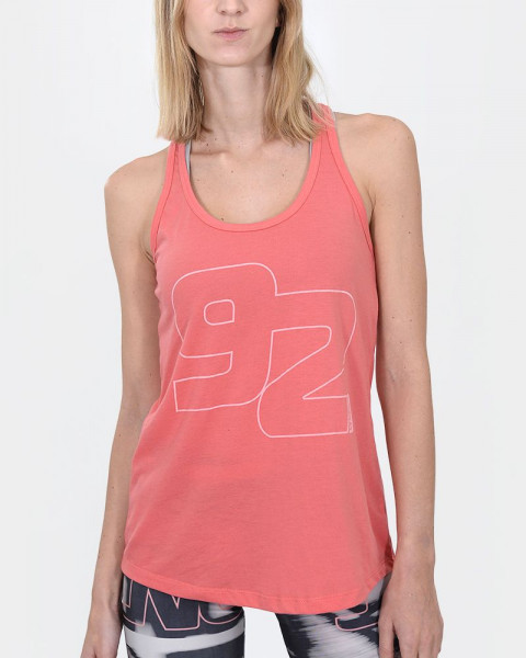 Musculosa de jersey liviano rojo coral