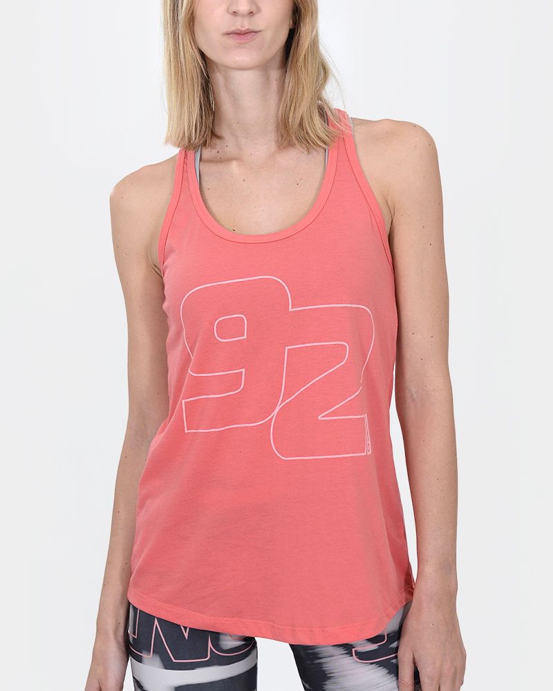 Musculosa de jersey liviano rojo coral