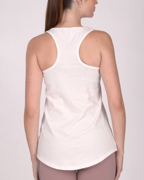 Musculosa de jersey rosa con estampa Huella