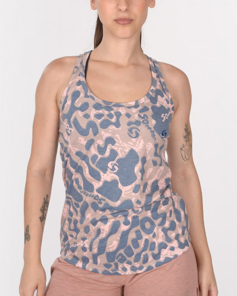 Musculosa de jersey estampado Huella Azul
